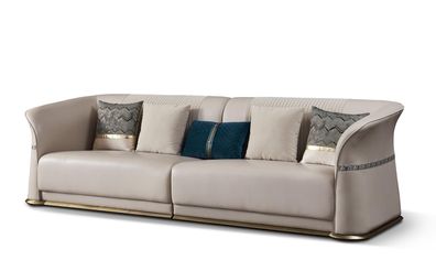 Leder Chesterfield-Sofa in Braun modern elegant