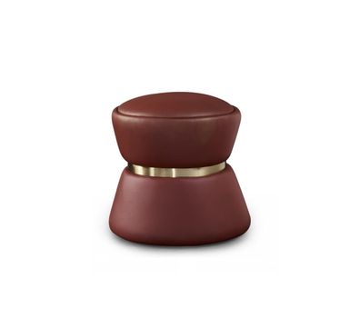 Hocker Polsterhocker Fuß Ablage Möbel Wohnen Sitzbänke Sitz Leder Grau Design