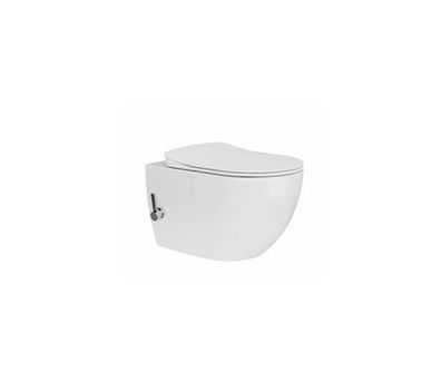 Glaszentrum Hagen - Bidet Hänge Wand WC - Spülrandlos inkl. Edelstahldüse, Armatur