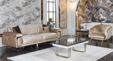 Wohnzimmer Moderne Couchgarnitur Dreisitzer Polster Sessel Couchtisch