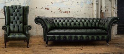 Luxus Klasse 3 + 1 Italienische Möbel Sofagarnitur Couch Sofa Neu Chesterfield Neu