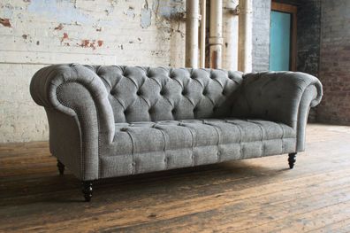 Chesterfield Couch Ledersofa Textil Couchen 100 Farben zur Auswahl Dreisitzer