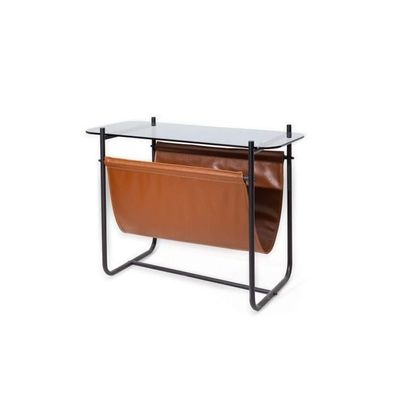 Stilvoll Beistelltisch Mit Glasplatte Braun Farbe möbel für Wohnzimmer