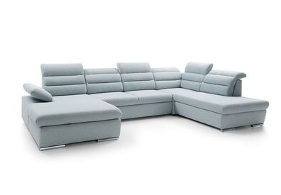 Ecksofa U-Form Couchgarnitur Schlaffunktion Wohnlandschaft Sofa Couch