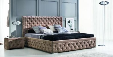 Chesterfield Bett Lederbett Polsterbett Bettkasten Schlafzimmer Ehebett Betten