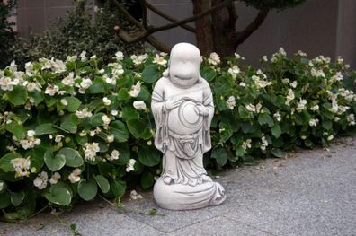 Buddha Skulptur in Steinoptik. Große Skulptur für Garten und Wohnbereich 47cm