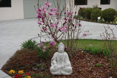 Buddha Skulptur in Steinoptik. Große Skulptur für Garten und Wohnbereich 101156