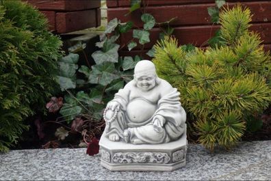Buddha Skulptur in Steinoptik. Große Skulptur für Garten und Wohnbereich 25cm