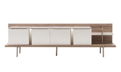 Stylish Weiß Hellbraun TV Schrank Wohnzimmer Luxus Möbel Holzschrank RTV