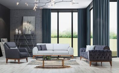 Moderne Sofagarnitur Designer Dreisitzer Einsitzer Luxus 3-er Sessel