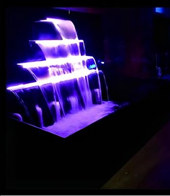 Wasserfall Brunnen Pool Edelstahl Wasserspiele Schwimmbecken Dekoration Anlage