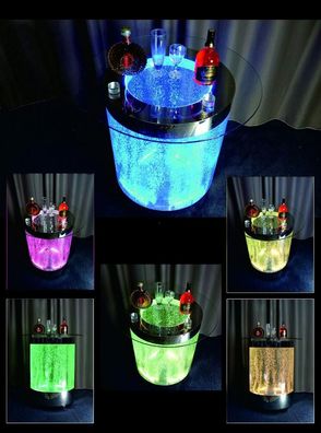 Led Bar Tisch Wasser Wand Bar Theke Regal Möbel Beleuchtete Couchtisch rund Steh