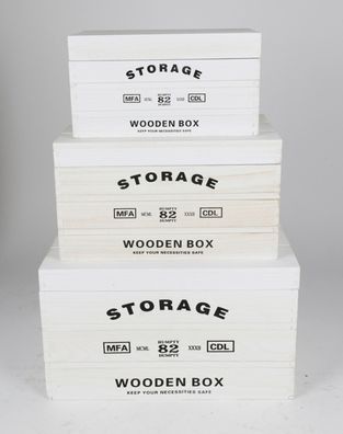 Set 3 Stück Kisten Deckel Holz Tragetaschen Körbe Aufbewahrung Dekoration Innen