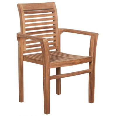 deVries Stapelsessel "WOODIE-LAMELLE" aus Teakholz Gartenstuhl 63 x 52 x 92 cm