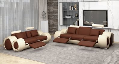 Sofa Design Couch Upholstery Leather Material Living Room Sets Brown Colour New