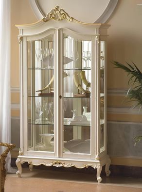 Showcase Display Cabinet Living Room With Shelves Premium Quality White New