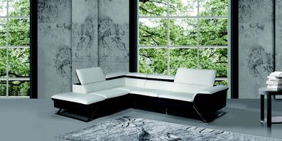 Corner Sofa L-Shape Black White Colour Couch Modern Living Room Multifunctional