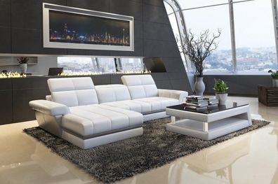 Corner Sofa L-Shape Leather Material Couch Upholstery Living Area Designer Set