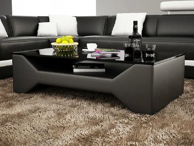 Coffee Tables Living Room Glass Leather Material Sofa Side Couch Modern Beige