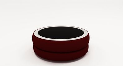 Coffee Table Round Living Room Glass Upholstered Side Modern Leather Sofa New
