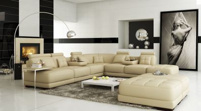 Sofa U-Shape Leather Couch Living Area Upholstery Set Corner Big Polyester New