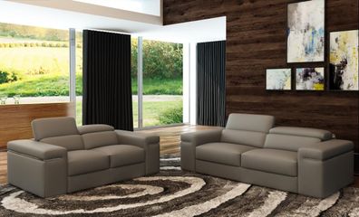 Sofa Set Adjustable Leather Material New Brown Seat Upholstery Living Room Couch