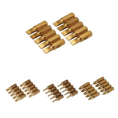 10 x Schraubendreher Gold Bits verschiedene Größen - Antrieb / Größe: