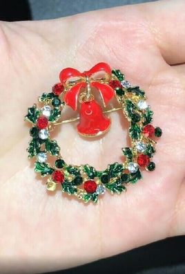 Adventskranz Brosche, Weihnachts Schmuck, Weihnachtskranz Brosche(B1111251)