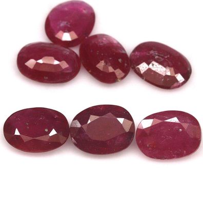 7 Stück ovale rote Mozambique Rubine ca. 11,66 Carat - 7 x 9 mm (020326)