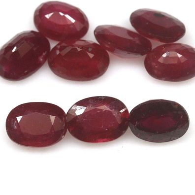 9 Stück ovale rote Mozambique Rubine ca. 10,31 Carat - 6,8 bis 7 mm(020326)