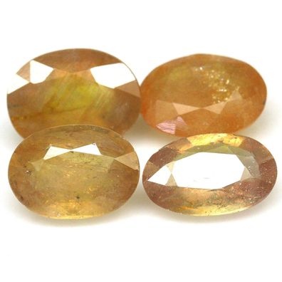 4 Stück gelb orange Saphire ovale Form ca. 17,74 Carat, Herkunft Thailand(TS230226)