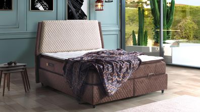 Bett Design Betten Luxus Betten Polster Schlafzimmer Möbel Boxspring Braun