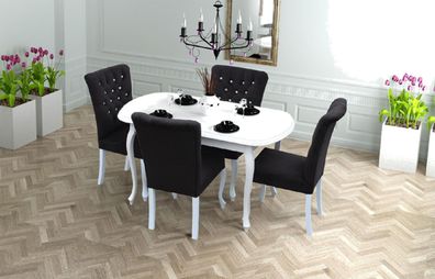 4x Chesterfield Chairs Upholstery Classic Stool Dining Room Kitchen Chair Set