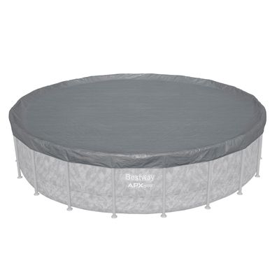 Winterfeste Premium Abdeckplane Ø 615 cm, grau, rund