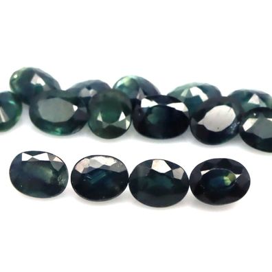 14 Stück grüne Saphire ovale Form ca. 7,35 Carat, Herkunft Thailand(TS230226)