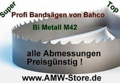 Bandsägeblatt Bi-Metall längen von 1140 - 1735 mm 6 und 13 mm breiten ZPZ n. Wahl