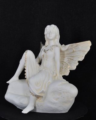 Figure Sculpture Statue Angel On The Stone Design Accessory Classic Decoration