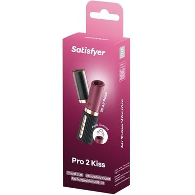 Satisfyer - PRO 2 Kiss Wave Klitoris-Stimulator Granat / Schwarz