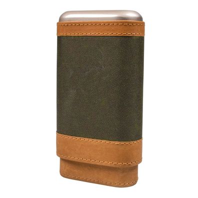 Zigarrenetui 3er hell-/ dunkelbraun, aus Leder