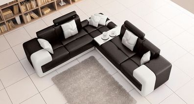 L - Shape Couches Colour Corner Sofa Couch Upholstery Living Area Leather Set