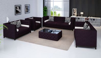 Sofa Set Leather Couches Seat Set Upholstery 4-Piece Armchair Sets Complete New