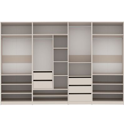 Garderoben-Set TRES Z/C offener Kleiderschrank mit 4 Kleiderstangen 5 Schubladen