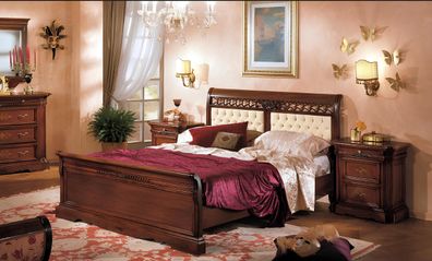 Schlafzimmer Bett Nachttisch Kleiderschrank Kommode Hotel Doppel Neu Set 3tlg