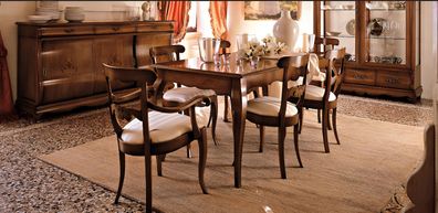 Esszimmer Wohnzimmer Esstische Tische Tisch Möbel Esstisch Naturholz Retro Style