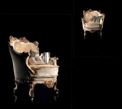 Wohnzimmer Sessel Couch Luxus Möbel aus Italien Sofa Klassischer Barock Rokoko