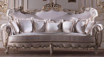 Chesterfield Klassischer Dreisitzer Sofa Wohnlandschaft Textilsofa 3 Sitz Barock