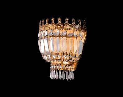 Wandleuchte Wandlampe Wandleuchten Lüster Wand Lampen Kristall Gold