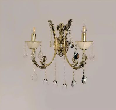 Wandleuchte Wandlampe Wandleuchten Art Lüster Wand Lampe Gold Kristall