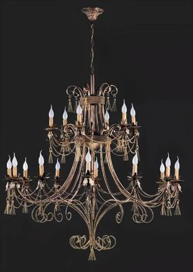 Luxus Lüster Deckenleuchter xxl Kronleuchter Deckenlampe Lampen Gold