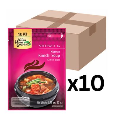 10er-Pack Asian Home Gourmet Koreanische Kimchi Suppenpaste 50g